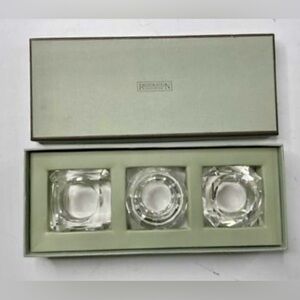 Restoration Hardware Crystal Clear Tealight Holder Set of 3 (Brand New)